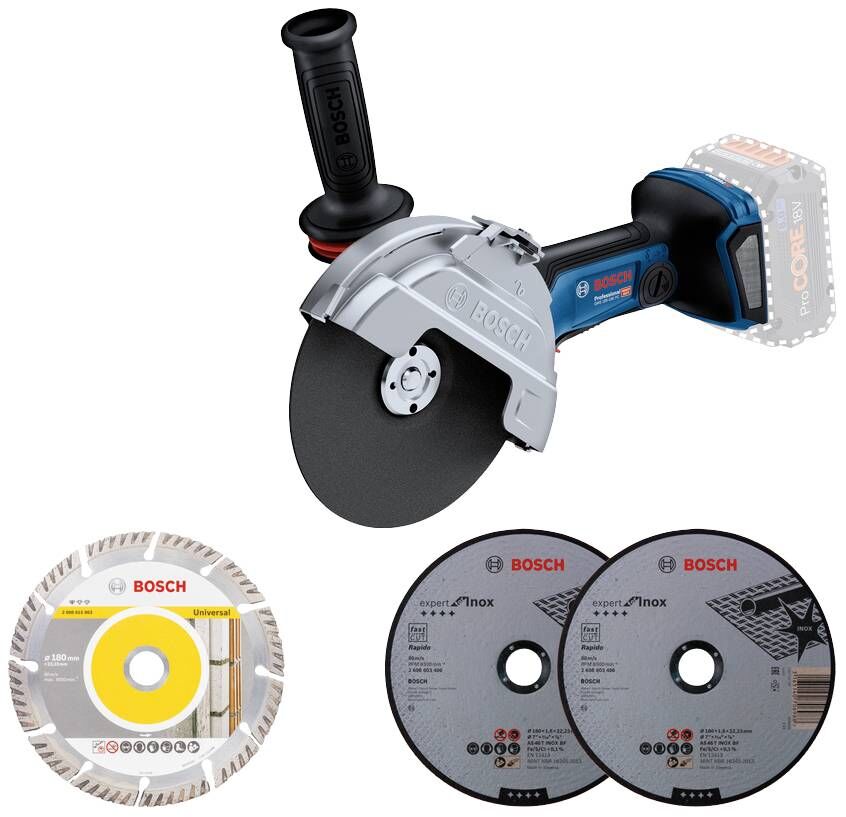 Bosch Professional GWS 18V-180 Akülü Avuç Taşlama Makinesi (Aküsüz) - 06019H6E01