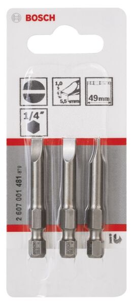 Bosch - Extra Hard Serisi S1,0x5,5*49 mm 3'lü