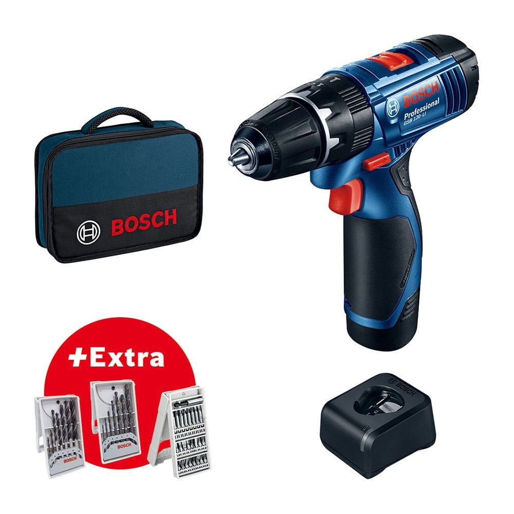 Bosch GSB 120-Li + 39 Parça Delme-Vidalama Seti