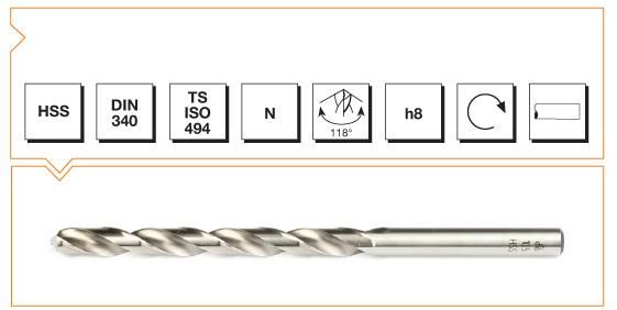 Makina Takım HSS DIN 340 Silindirik Saplı Uzun Matkap Ucu 4 MM