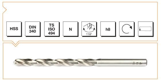 Makina Takım HSS DIN 340 Silindirik Saplı Uzun Matkap Ucu 4 MM