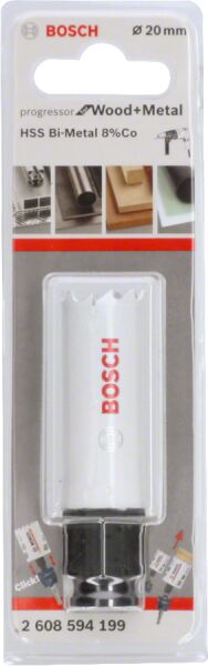 Bosch - Yeni Progressor Serisi Ahşap ve Metal için Delik Açma Testeresi (Panç) 20 mm