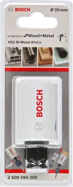 Bosch - Yeni Progressor Serisi Ahşap ve Metal için Delik Açma Testeresi (Panç) 35 mm
