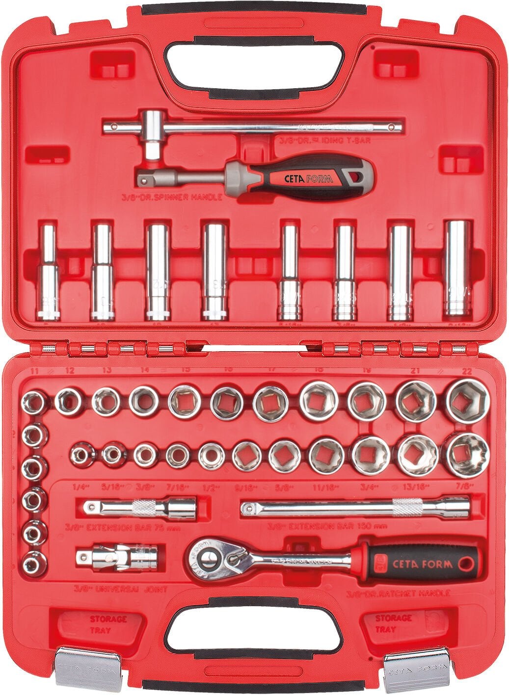 Ceta Form 41 Parça 3/8'' Lokma Takımı (Metrik/SAE) - C10A-41PM2