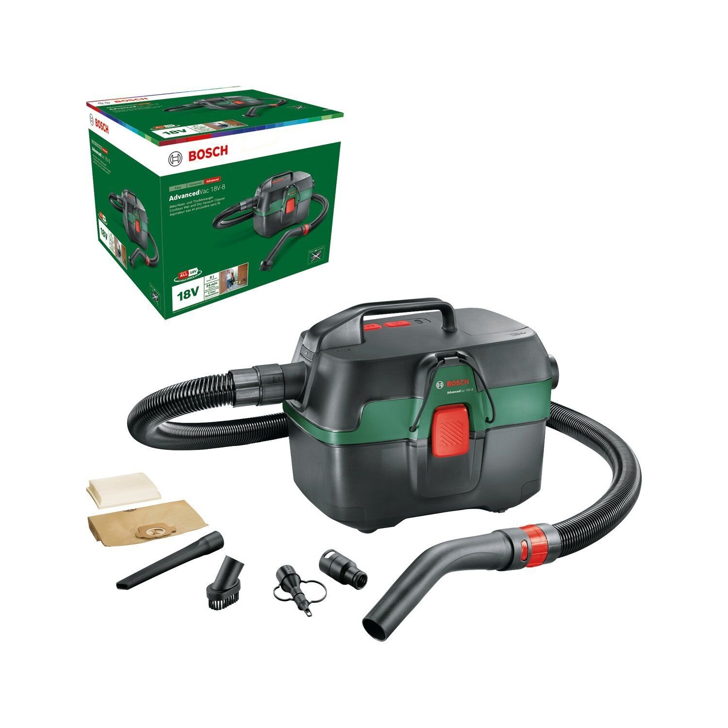 Bosch AdvancedVac 18V-8 Akülü Süpürge (Aküsüz) - 06033E1000