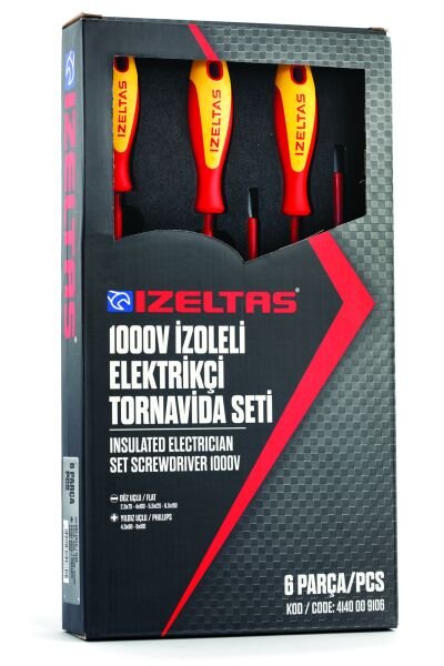 İzeltaş 1000V Elektrikçi Izole Tornavida Set 6 Parça 4140009106