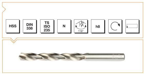 Makina Takım HSS DIN 338 Silindirik Saplı Kısa Matkap Ucu (Taşlanmış) 17.5 MM