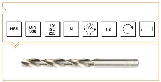 Makina Takım HSS DIN 338 Silindirik Saplı Kısa Matkap Ucu (Taşlanmış) 21,5 MM