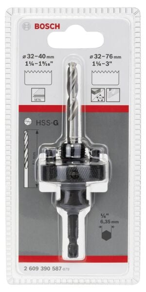 Bosch - Altıgen Şaftlı 32-76 mm Pançlar İçin Adaptör, Anahtar Ağzı 1/4'' (6,35mm)