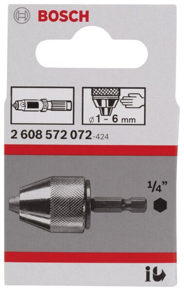 Bosch - 1-6 mm - 1/4''-6k Anahtarsız Mandren