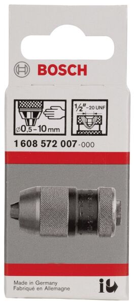 Bosch - 0,5-10 mm - 1/2''-20 Anahtarsız Mandren