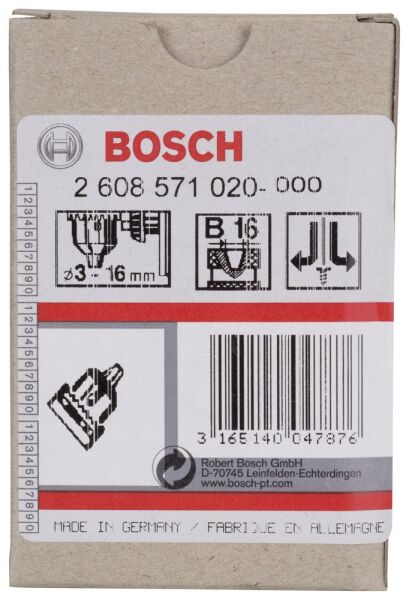 Bosch - 3-16 mm - B-16 Anahtarlı Mandren