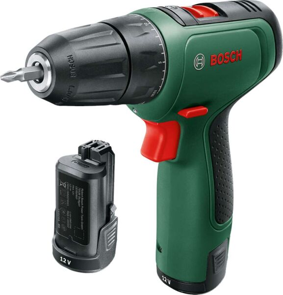Bosch EasyDrill 1200 Akülü Delme Vidalama Makinesi + GAL 1210 CV + Aksesuar Seti (Çift Akülü) - 06039D3007