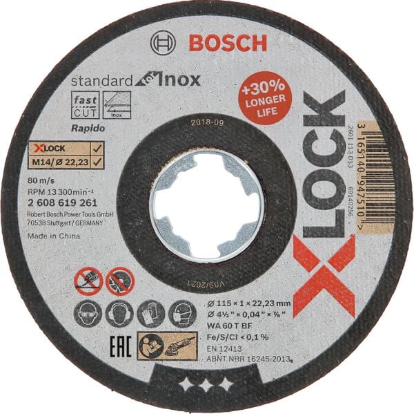 Bosch X-Lock 115*1 Standart For Inox Rap.Duz 2608619261