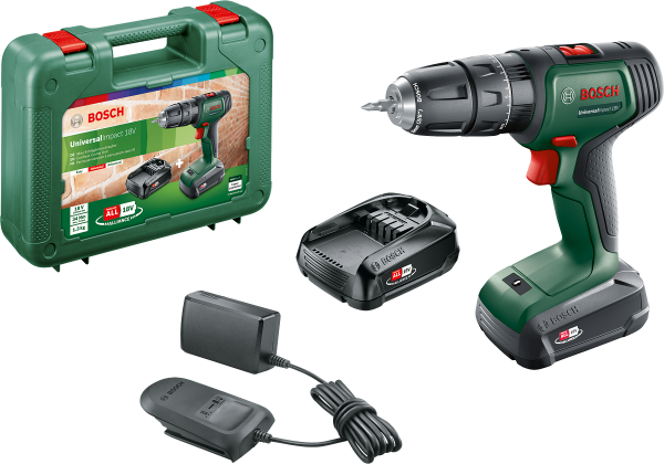 Bosch UniversalImpact 18 Çift Akülü Darbeli Delme Vidalama Makinesi (2 x 1.5 Ah) - 06039D4102