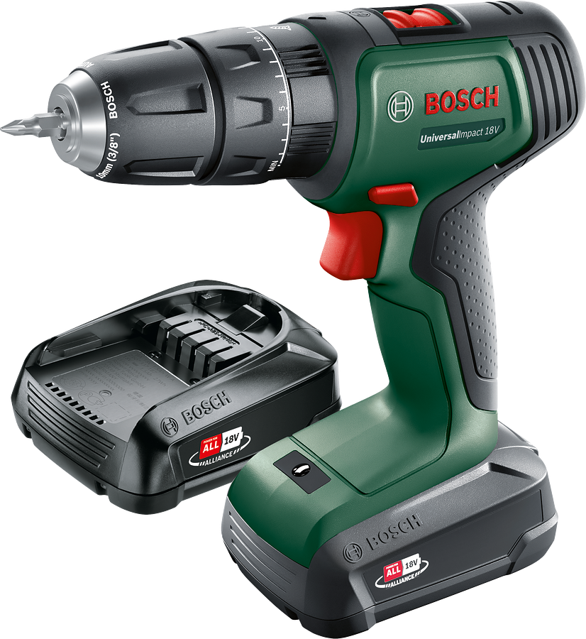 Bosch UniversalImpact 18 Çift Akülü Darbeli Delme Vidalama Makinesi (2 x 1.5 Ah) - 06039D4102