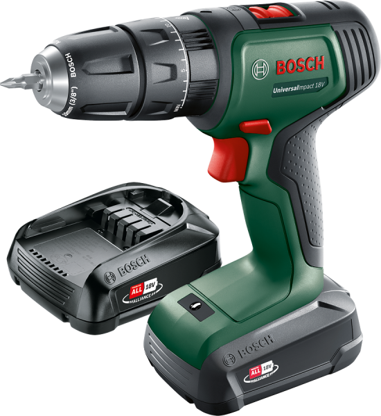 Bosch UniversalImpact 18 Çift Akülü Darbeli Delme Vidalama Makinesi (2 x 1.5 Ah) - 06039D4102