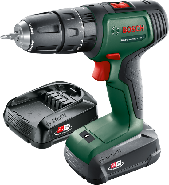 Bosch UniversalImpact 18 Çift Akülü Darbeli Delme Vidalama Makinesi (2 x 1.5 Ah) - 06039D4102