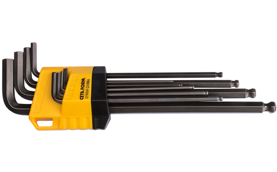 Ceta Form 9 Parça Topbaşlı L Allen Anahtar Takımı (Uzun Tip) (SAE) - LT/900AF