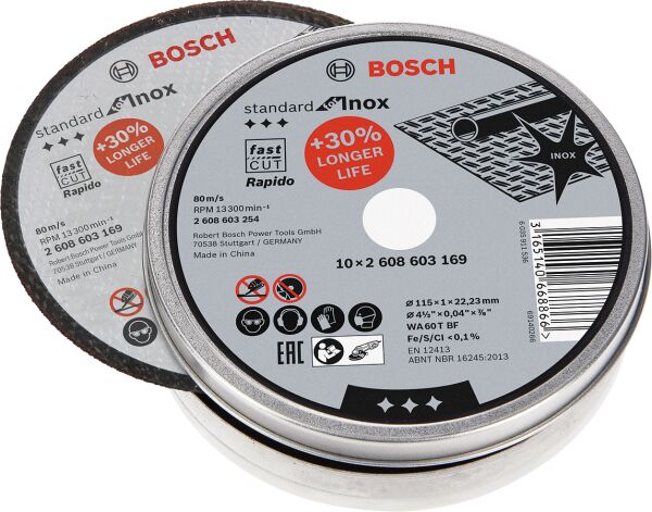 Bosch 115*1,0Mm Standard For Inox Rapıdo 10Lu 2608603254