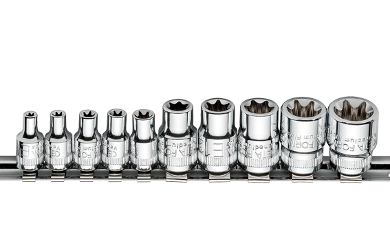 Ceta Form 10 Parça 1/4'' + 3/8'' Dış Torx Lokma Anahtar Takımı - C16-R10