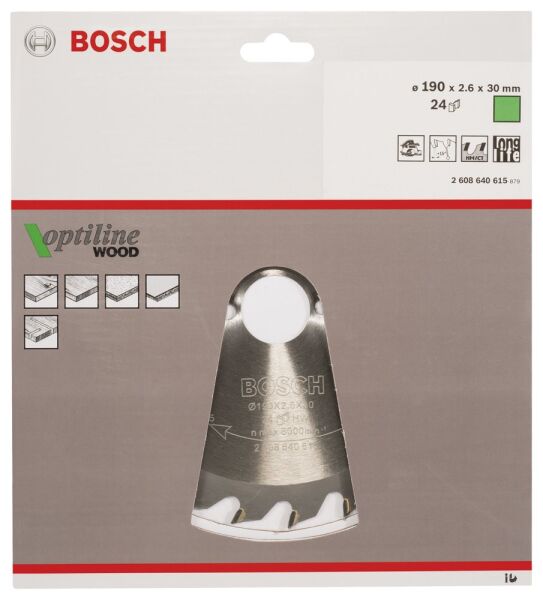 Bosch Daire Testere Bıçağı Op Wo H 190X30-24 2608640615