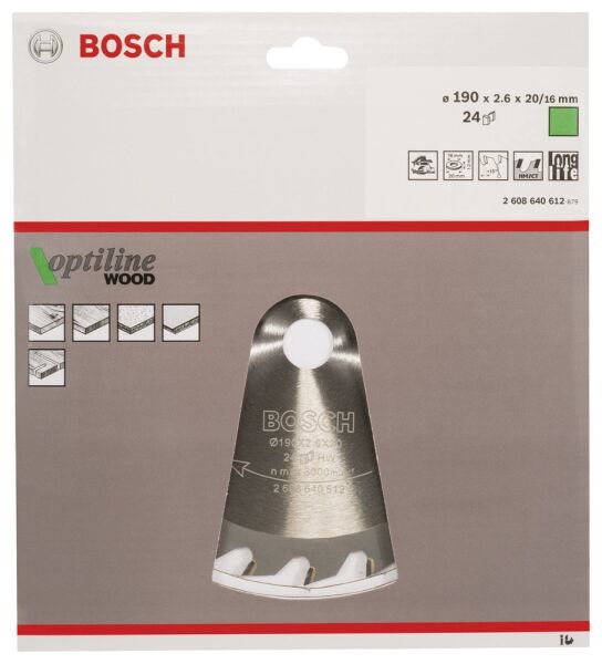 Bosch Daıre Testere Bıcagı Op Wo H 190X20-24 2608640612