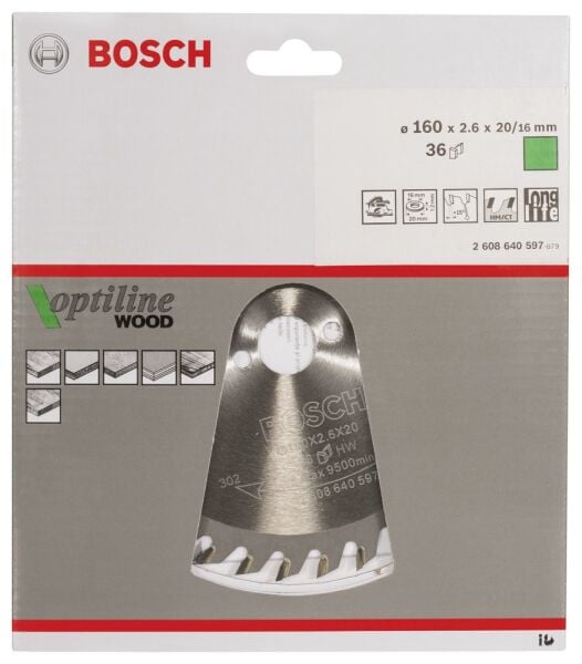 Bosch Daıre Testere Bıcagı Op Wo H 160X20-36 2608640597