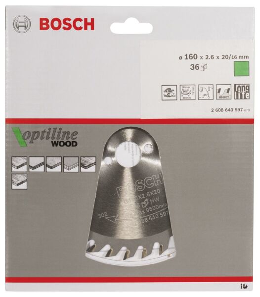 Bosch Daıre Testere Bıcagı Op Wo H 160X20-36 2608640597