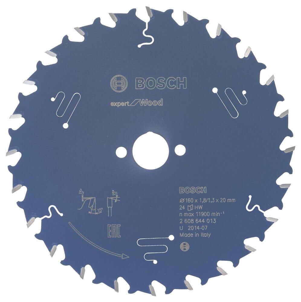 Bosch Exw Daıre Testere Bıcagı 160*20 Mm 24 D E 2608644013