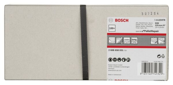 Bosch Panter Testere Bıçağı S 1122 Vfr Specıal For Palletrepaır 100Lü 2608658031