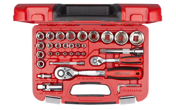 Ceta Form 35 Parça 1/4''+ 1/2'' 6 Köşe Lokma Takımı - C20-35PH4