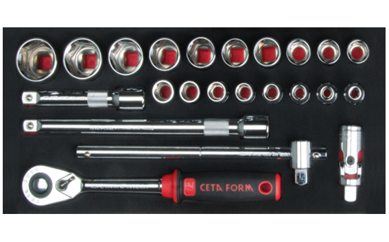 Ceta Form 23 Parça 1/2'' 6 Köşe Lokma Takımı (EVA'lı) - C20-E23H2