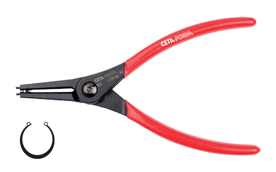 Ceta Form Dış Segman Pensesi /Düz Uç-Yaylı 140 mm (10-25 mm) - E65-44-0140