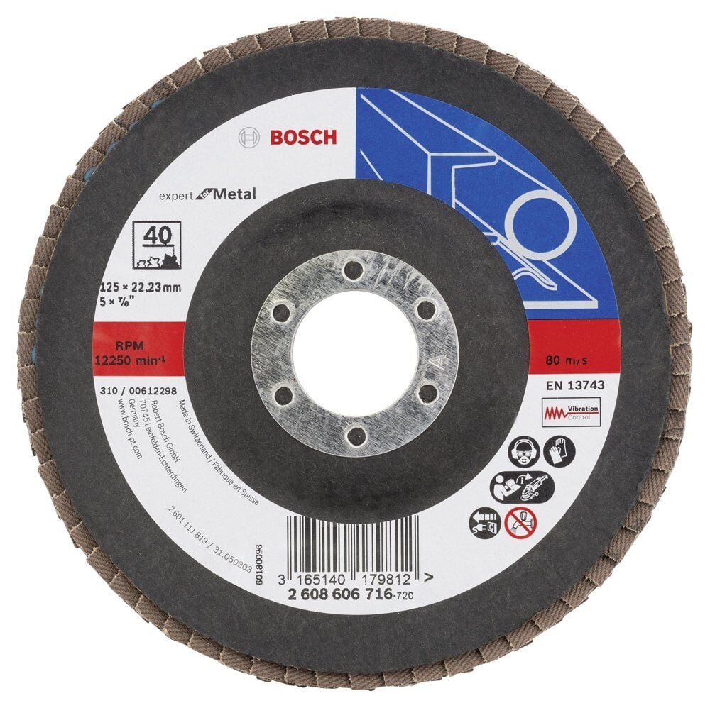 Bosch 125 Mm 40 K Expert For Metal Flap Dısk 2608606716