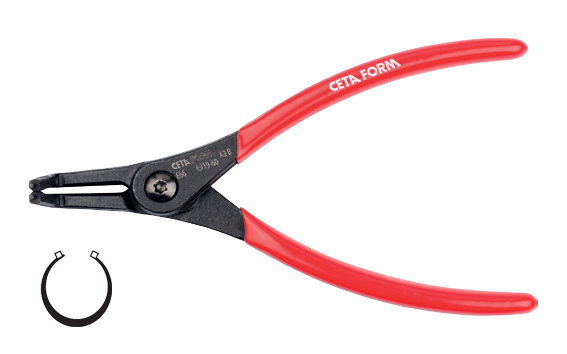 Ceta Form Dış Segman Pensesi /Eğri Uç-Yaylı 140 mm (10-25 mm) - E66-44-0140