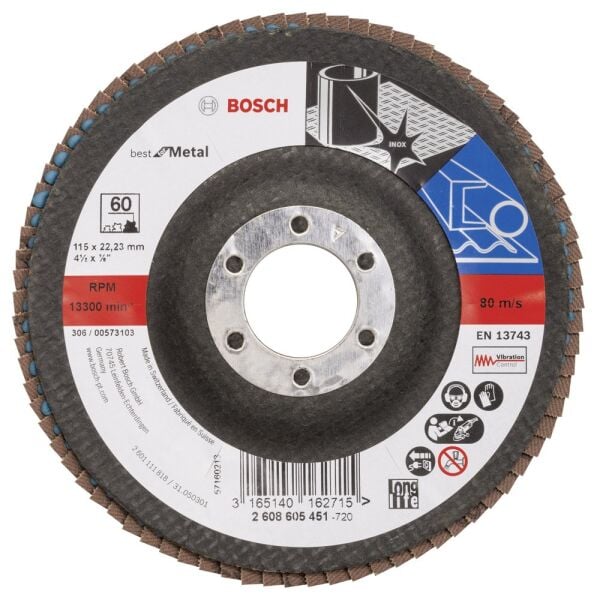 Bosch 115 Mm 60 K Best For Metal Flap Dısk 2608605451