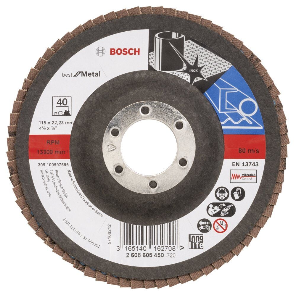Bosch 115 Mm 40 K Best For Metal Flap Dısk 2608605450