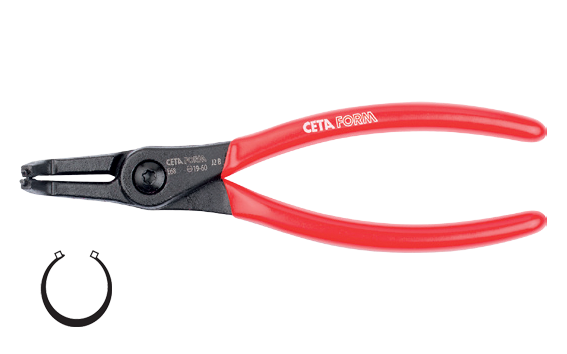 Ceta Form İç Segman Pensesi /Eğri Uç-Yaysız 140 mm (10-25 mm) - E68-44-0140