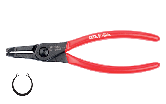 Ceta Form İç Segman Pensesi /Eğri Uç-Yaysız 225 mm (40-100 mm) - E68-44-0225