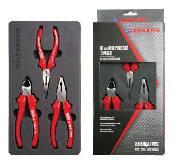 İzeltaş Opak Pense Seti 160Mm (3 Parça)
