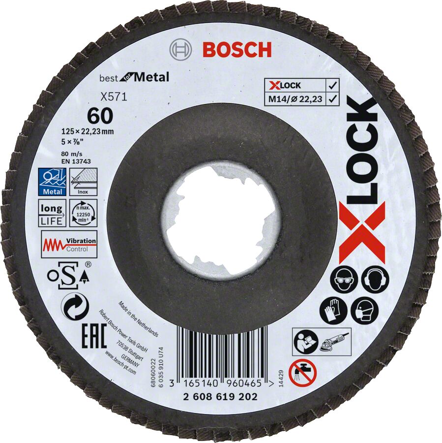 Bosch X-Lock Best For Metal 125 Mm 60 K Flap Dısk 2608619202