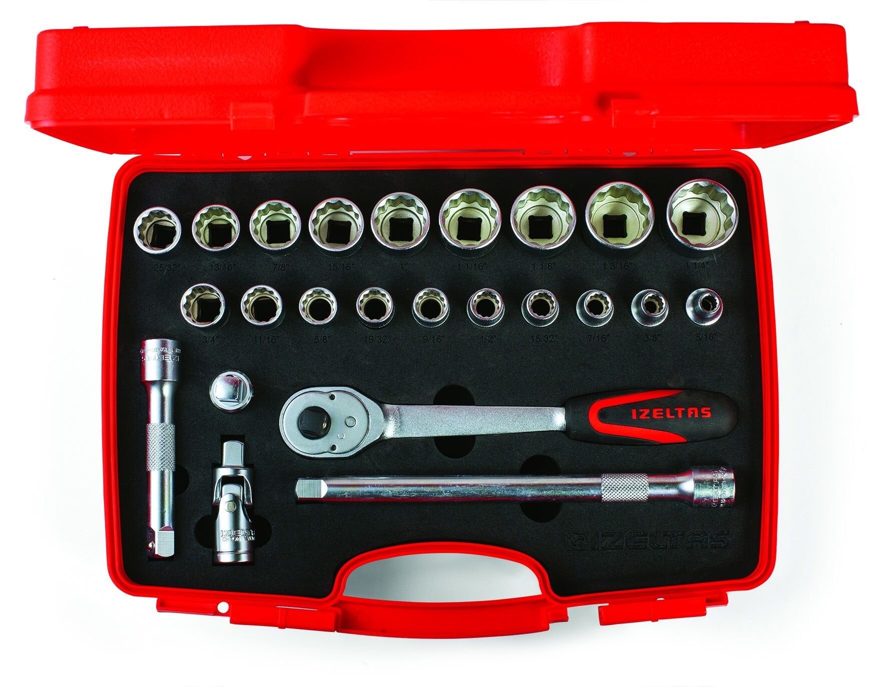 İzeltaş 24 Parça 1/2'' On İki Köşe Lokma Anahtar Takımı (U Kolsuz) - 1114006024