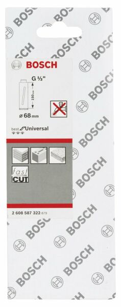 Bosch - Best Serisi G 1/2'' Girişli Kuru Karot Ucu 68*150 mm