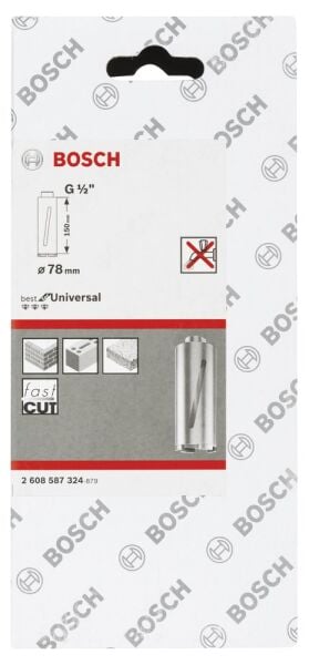 Bosch - Best Serisi G 1/2'' Girişli Kuru Karot Ucu 78*150 mm