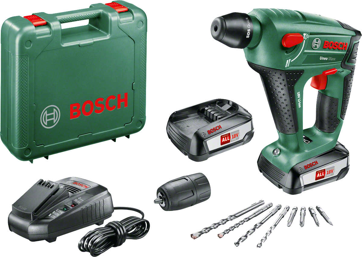 Bosch UNEO MAXX 18 V Çift Akülü Kırıcı Delici (2 x 2.5 Ah) - 0603952327