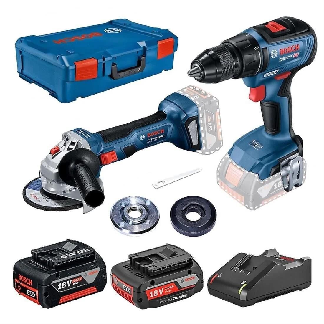 Bosch Professional Seti: GWS 180-LI + GSR 18V-50 (1x2.0 1x5.0 Ah)