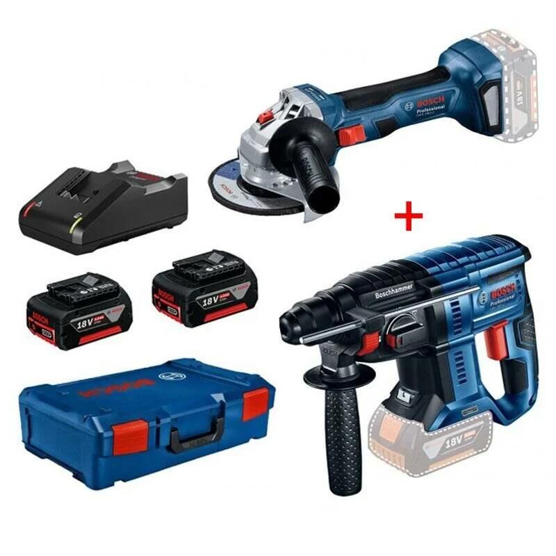 Bosch Professional Seti: BOSCH GBH + GWS 180-LI (2x4,0 Ah + XL-BOXX)