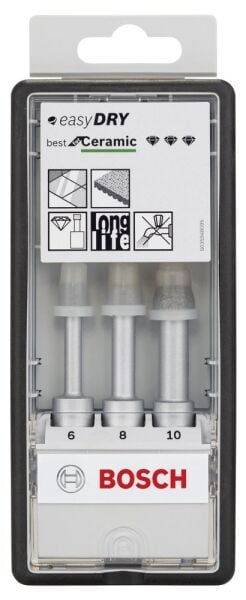 Bosch - Best Serisi, Matkap İçin Seramik Kuru Elmas Delici 6/8/10 mm 3 Parça Set