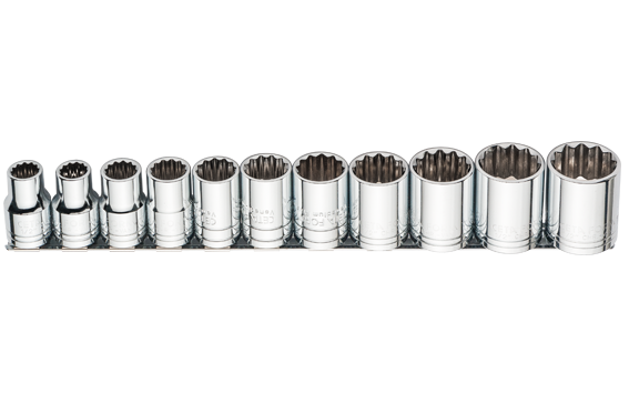 Ceta Form 11 Parça 1/2'' 12 Köşe (Yıldız) Lokma Anahtar Takımı (SAE) (Raylı) - C22A-RB11